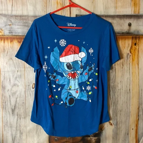 Disney Lilo & Stitch Christmas Tee - Picture 1 of 3
